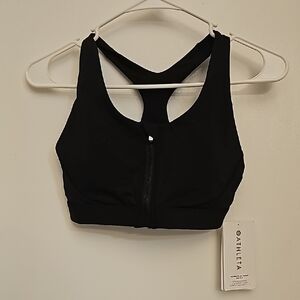 Athleta Black Sports Bra with Medium to High Support and Racerback Design